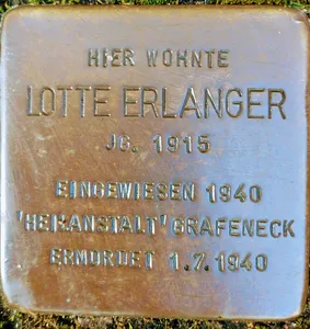Stolperstein dedicated to Lotte Erlanger