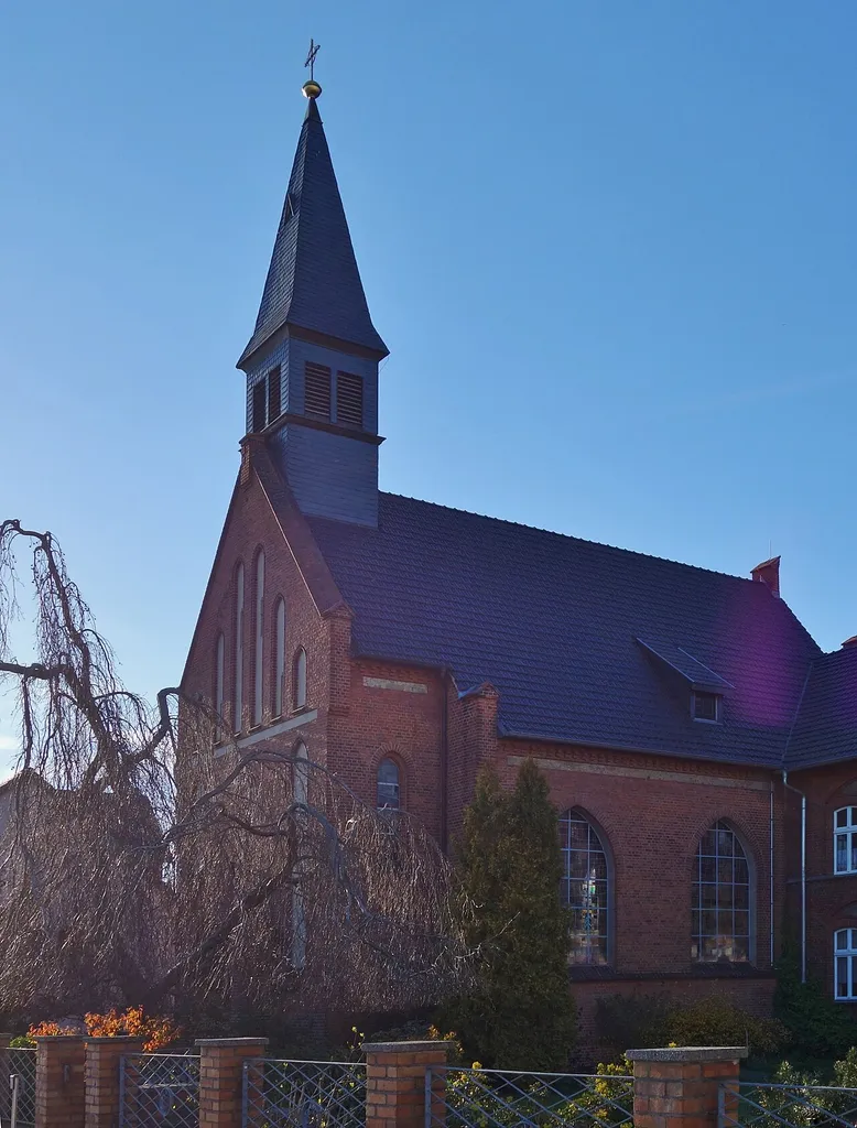 South-eastern view of catholic St. Anne church in Pritzwalk, Pritzwalk municipality, Prignitz district, Brandenburg state, Germany