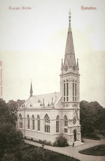 Bývalý evangelický kostel v Chomutově (fotografie z roku 1905)