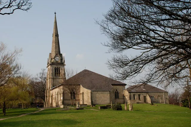St Peter's parish church, Hough Lane, Bramley, West Yorkshire, seen from the southeast