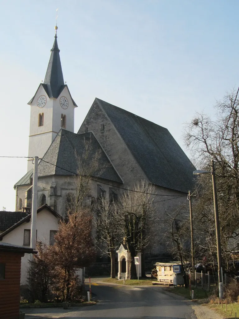 Church of St. Peter (Sln. sveti Peter) in Dvor pri Polhovem Gradcu, Municipality of Dobrova–Polhov Gradec, Slovenia