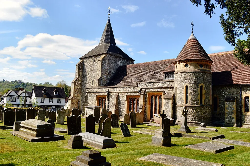 St Michael, Mickleham, Surrey from the cemetery