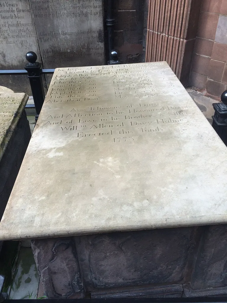 Allen monument, St Ann's Church, Manchester This is a photo of listed building number 1270794.