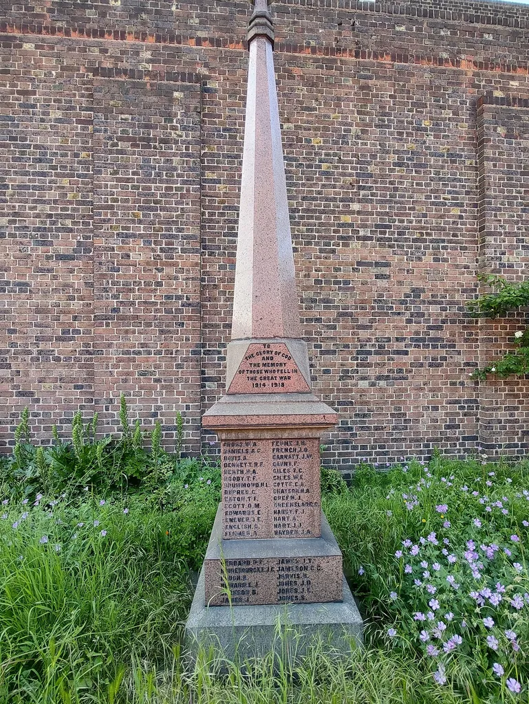 War memorial in the churchyard of the Church of Emmanuel, Leyton (war memorial in Waltham Forest, London, UK)