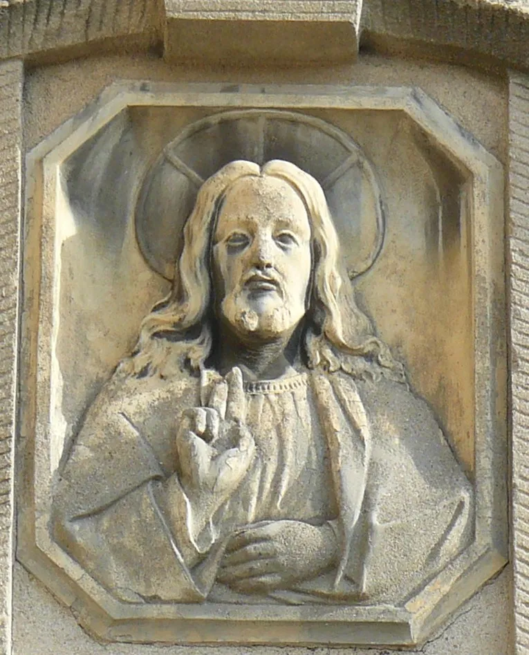 Jesus Plaque, Poznan, Old Church in Warszawskie Distr.