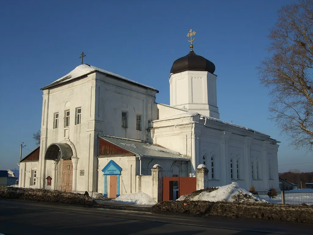 Россия, Московская область, село Гжель. Церковь Успения Пресвятой Богородицы. Год постройки: 1859. Архитектор: Казимир Гриневский. Религия: русское православие.
