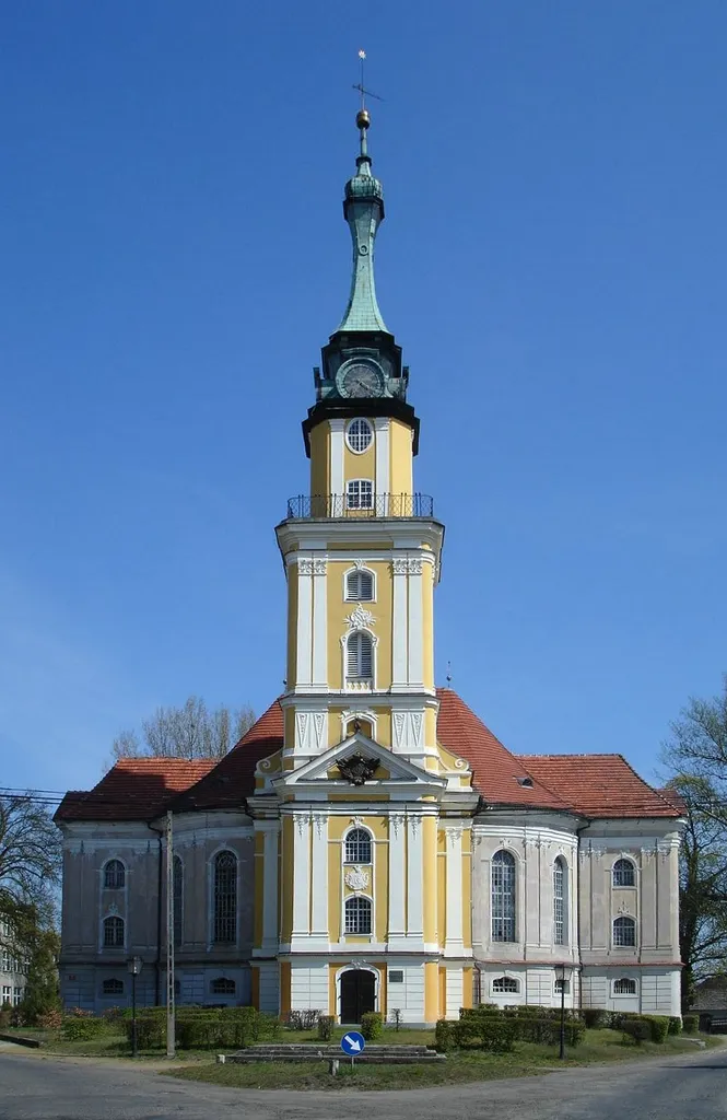Evangelical church in village Pokój, Poland (before 1945 Bad Carlsruhe)