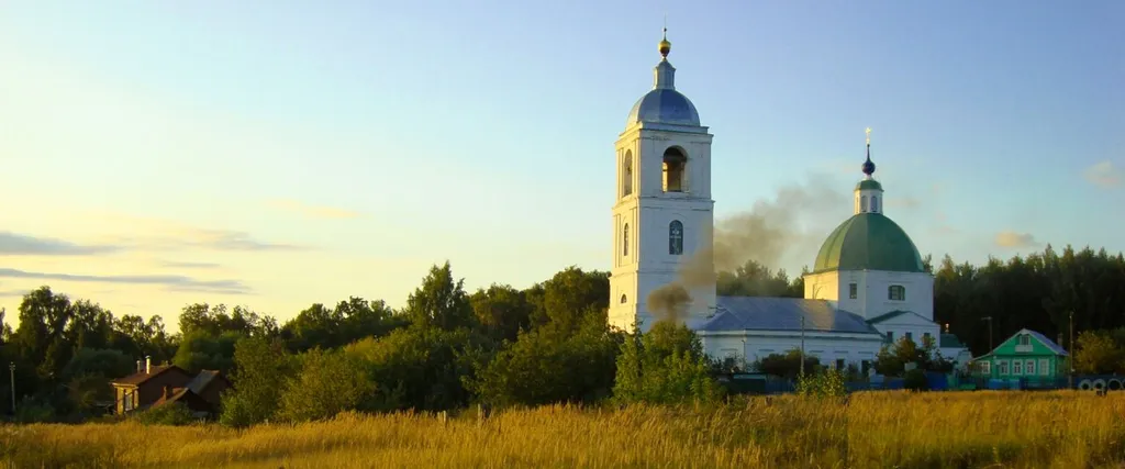 Church of Epiphany in Leonovo. Vladimir oblast, Russia.