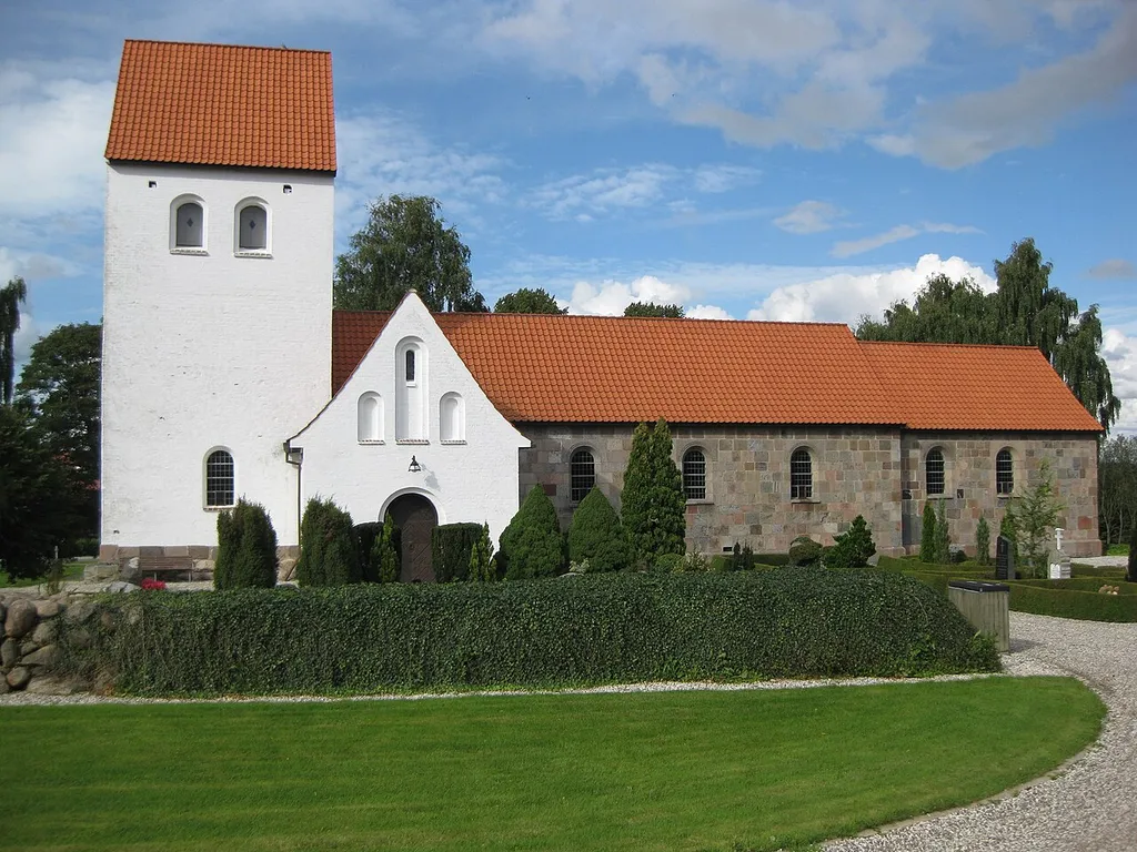 The church "Langå Kirke" in the small town "Langå". It is located in East Jutland, central Denmark.