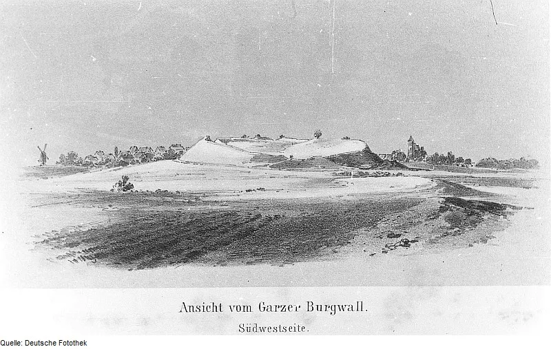 Original image description from the Deutsche FotothekGarz/Rügen. Garzer Burgwall, aus: Baltische Studien, 24. Jg., Stettin 1872