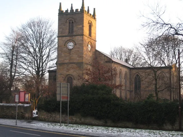 St Mary's Church, Heworth This photograph shows a view of St Mary's church in Heworth. It was taken on Boxing Day at 9.15 am (as the clock shows) looking from Heworth bus and Metro station in an easterly direction towards Wardley.