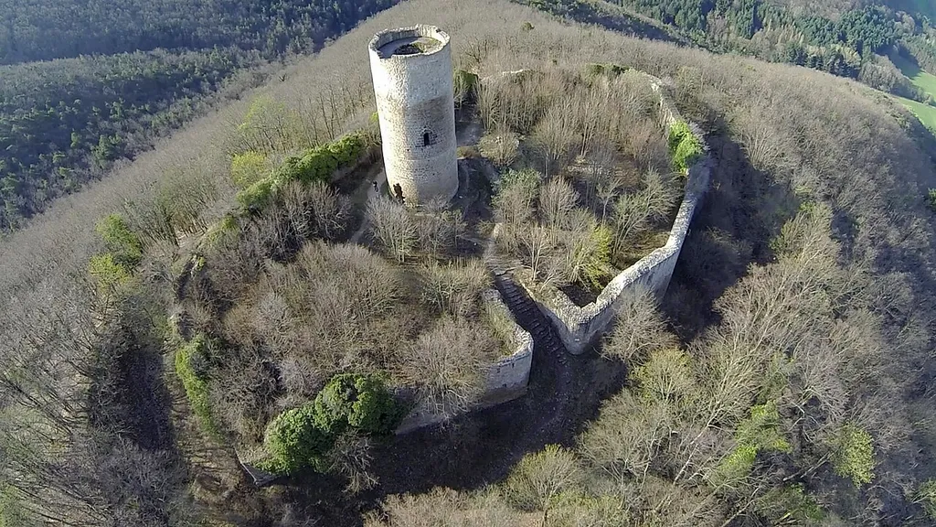 Ruin of the 15th century castle Pflixbourg, near Colmar, France.