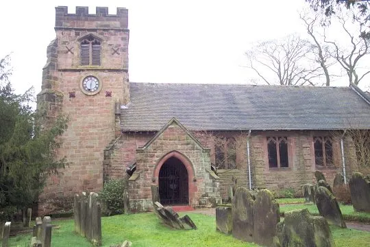 Barlaston Old Church, St. John the Baptist. The church was closed due to mining subsidence and a new church with the same dedication built at a different site in the village.