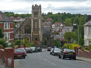 Llanthewy Road Baptist Church and attached Sunday School wing
