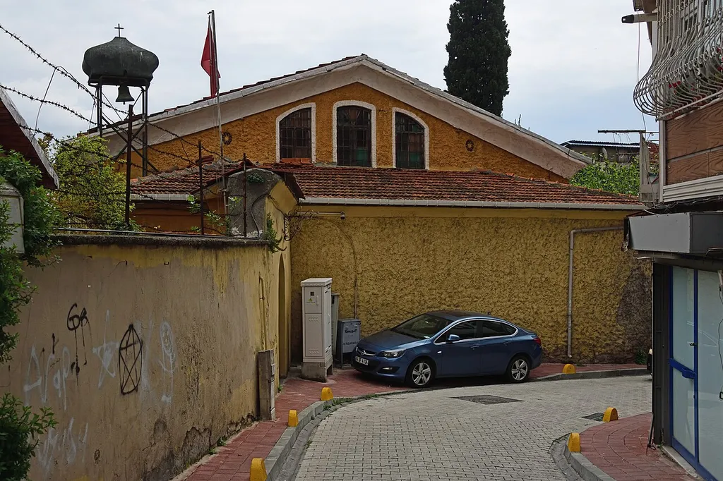 I identified this church using its location. Like many churches it was behind solid walls.