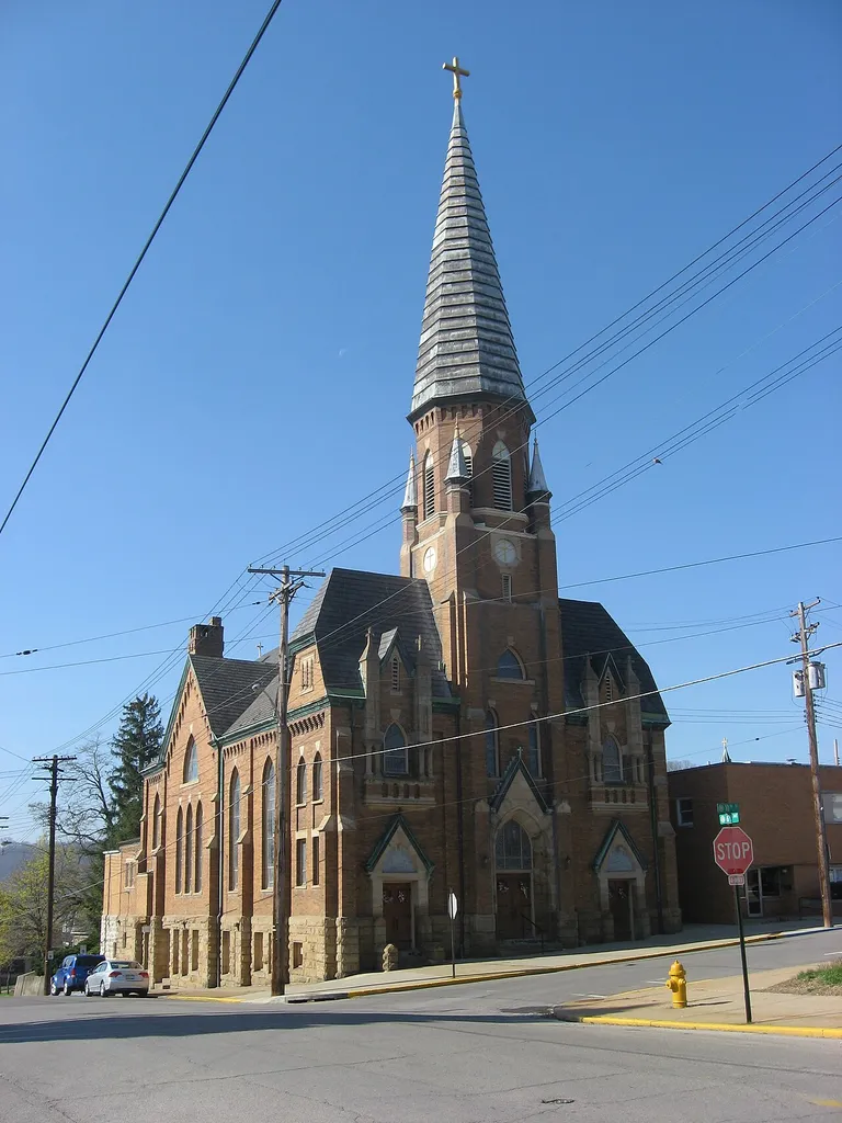 St. Mary's Catholic Church, located at 605 Tenth Street in Beaver Falls, Pennsylvania, United States. Along with Holy Trinity Catholic Church, located across the street, it is part of Divine Mercy Parish. Until its demolition in 2015, it was one of the city's tallest buildings.