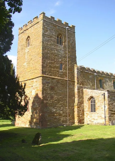 West tower of All Saints' parish church, Lilbourne, Northamptonshire, seen from the southwest