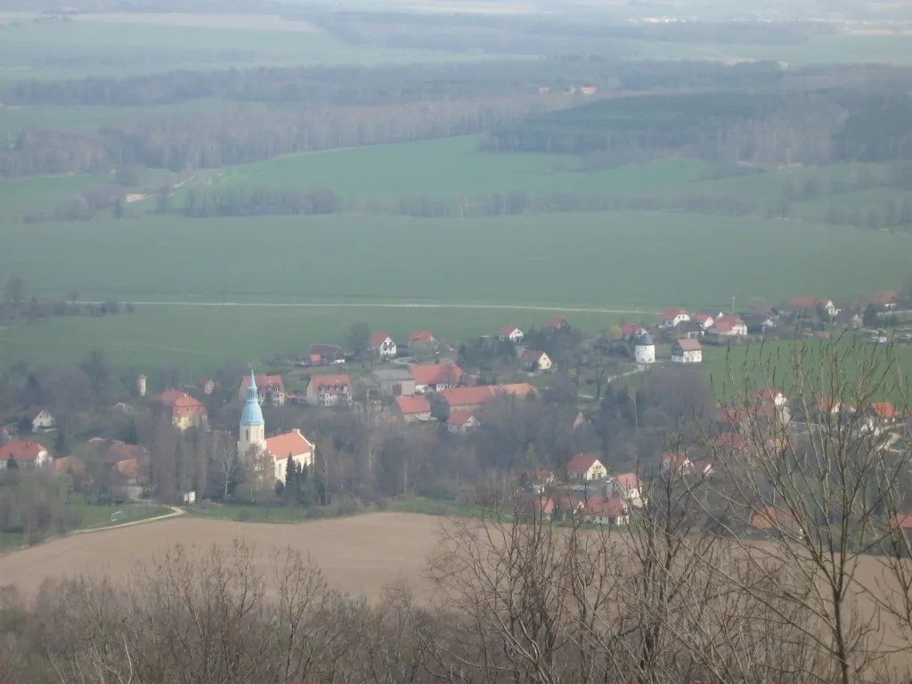 Sohland am Rotstein vom Hangfuß des Rotsteins aus gesehen