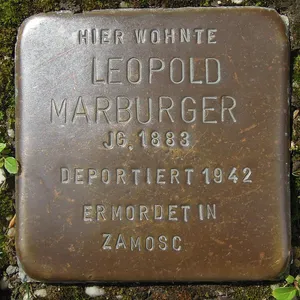 Stolperstein dedicated to Leopold Marburger