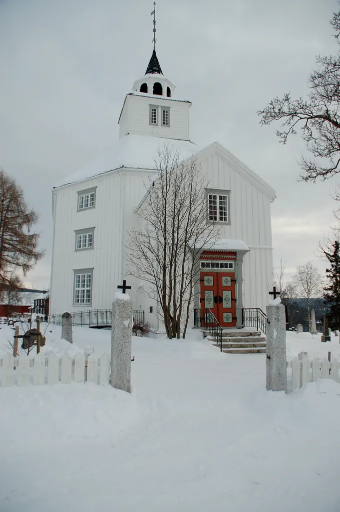Tolga Church in winter, Tolga, Hedmark, Norway