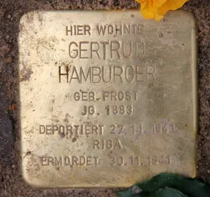 Stolperstein dedicated to Gertrud Hamburger