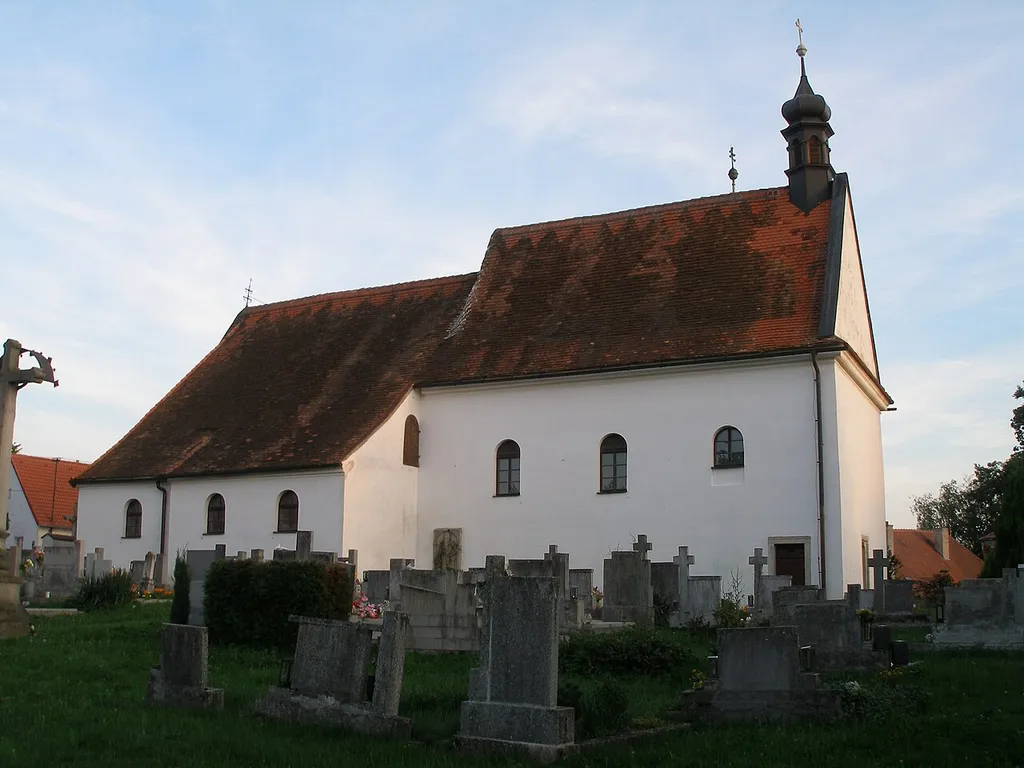 Nové Sady (part of Písečné, Jindřichův Hradec district) - the church (the view from the North)