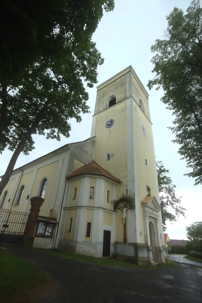 Church tower in Újezd, Olomouc Region, CZ