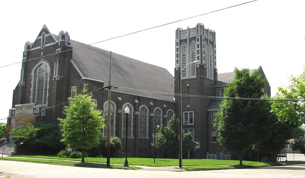 The Central United Methodist Church in Knoxville, Tennessee, USA. This church, built in 1927, was designed by R.H. Hunt of Chattanooga and the Knoxville architectural firm Baumann &amp; Baumann.
