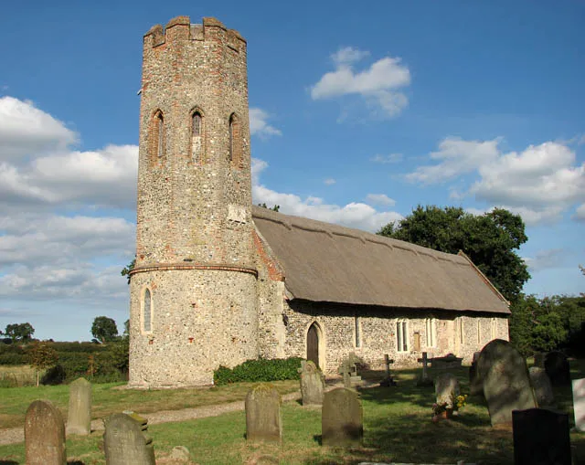 St Mary's parish church, Ashby, Suffolk, seen from the southwest