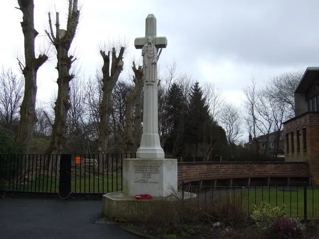 War memorial outside All Saints' parish church, Barton Road, Stretford, Greater Manchester, England