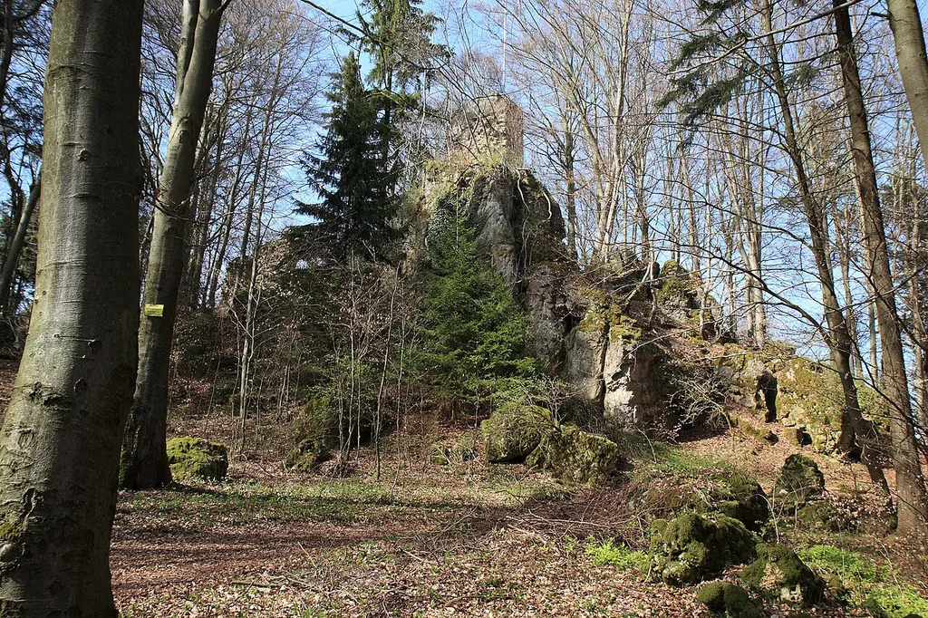 Ansicht des Turmes der Burgruine Poppberg
