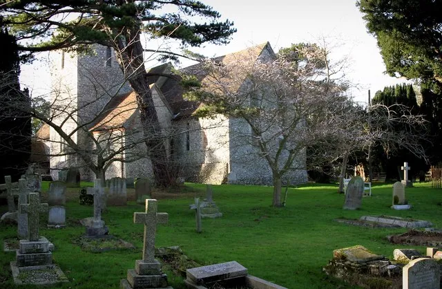 SS Peter and Paul parish church, Upper Hardres, Kent, seen from the southeast