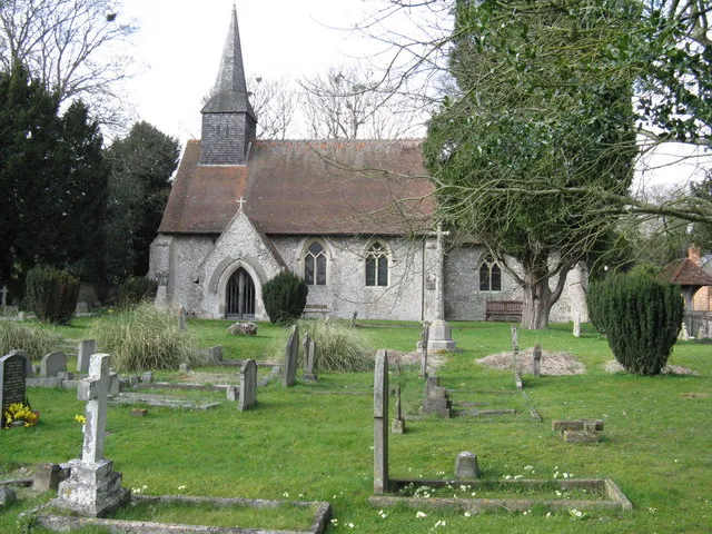 St Thomas of Canterbury Church - Worting Photograph of St Thomas of Canterbury Church take from the B3400 Worting Road
