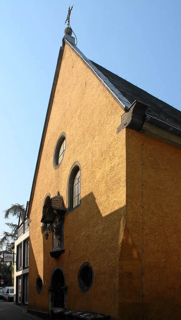 Linz am Rhein, Germany. Former church of the Friars Minor Capuchin (built in 1636-45), today acting as municipal function hall, exterior view from North.