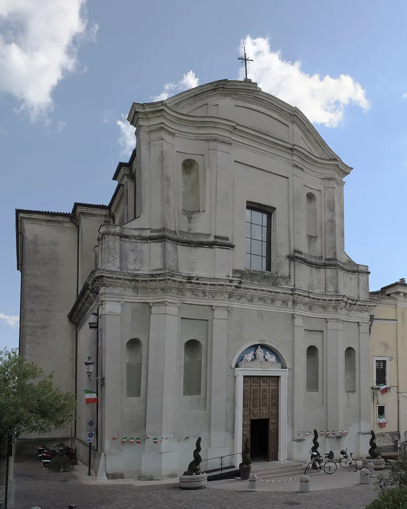 Main facade of the parish church of San Felice del Benaco on lake Garda.
