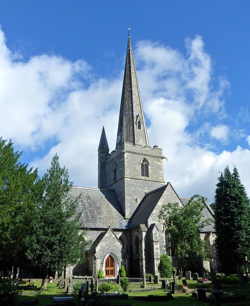 St Andrew's parish church, Brighton Road, Kingswood, Surrey, England, seen from the south