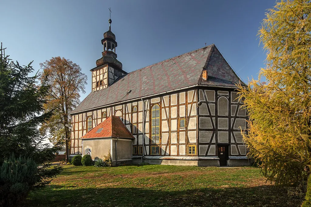 Koniowo, kościół ewangelicki, ob. rzym.-kat. fil. p.w. NMP Królowej Polski, XVIII, XX