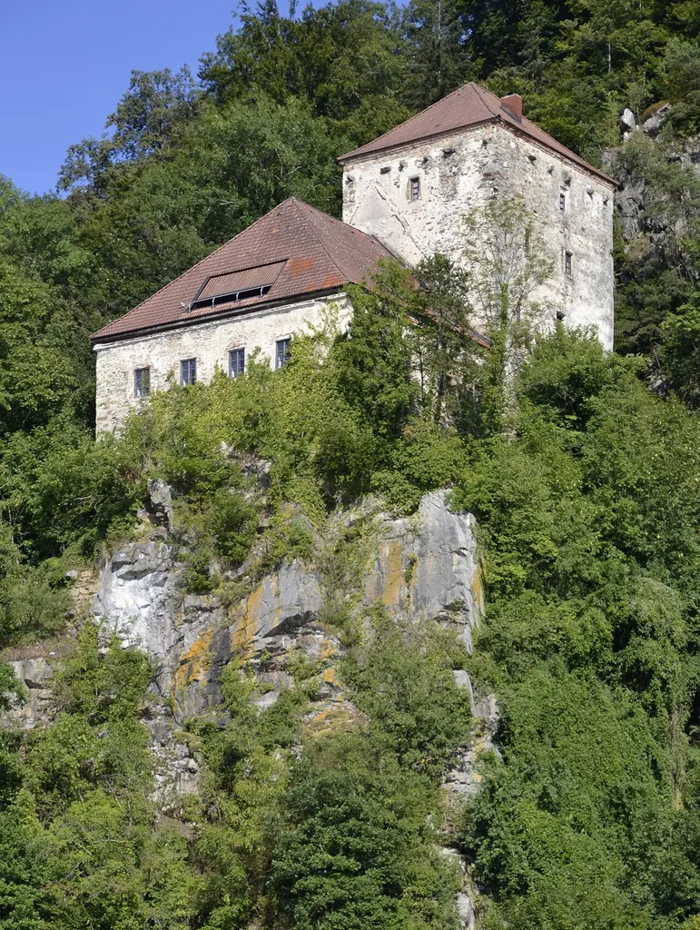 The Burg Krempelstein placed on a massive Granite stack at the Danube in Austria.