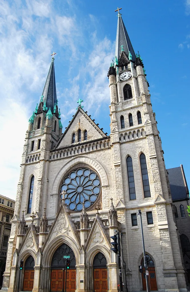 Gesu Church (Roman Catholic) in Milwaukee, Wisconsin. Photo taken in June, 2008. © Matthew Hendricks (image self-created and owned by SCUMATT (talk) 03:03, 18 June 2008 (UTC); released under Creative Commons license)