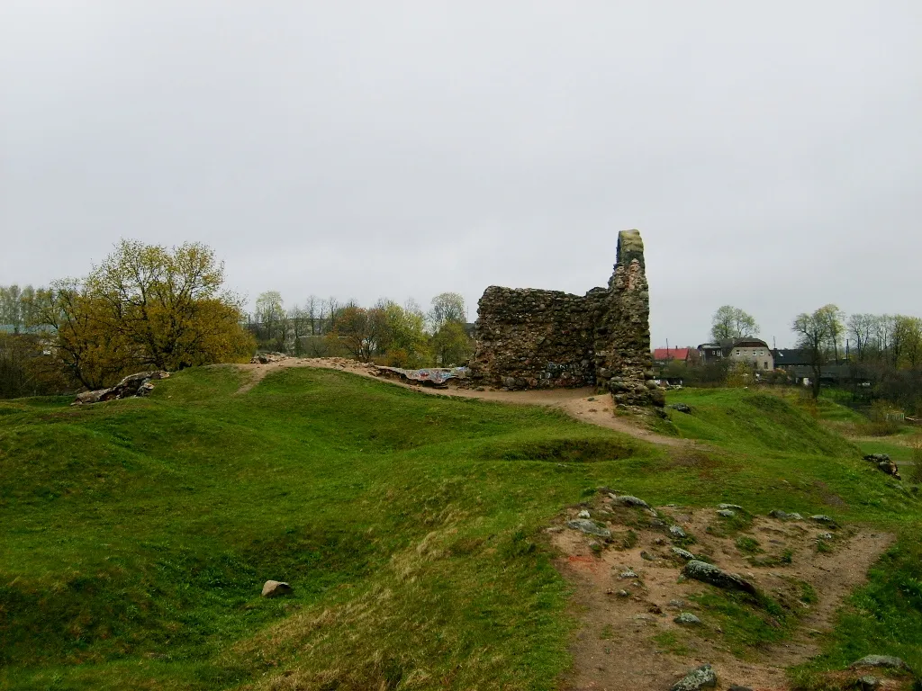 Castle ruins in Rezekne, Latvia.