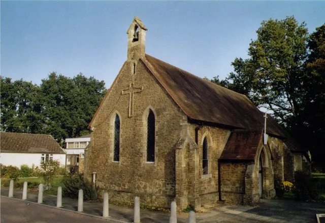 All Saints' parish church, Woodham Lane, New Haw, Surrey, seen from the south