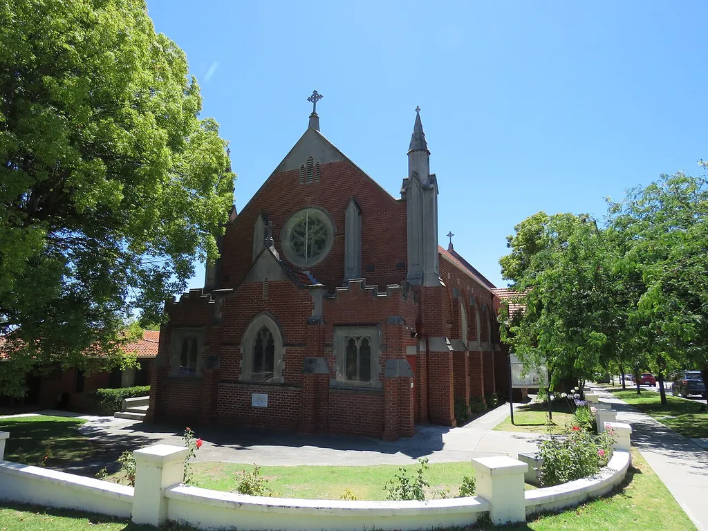 The heritage listed Church of the Holy Rosary, Nedlands, Western Australia.