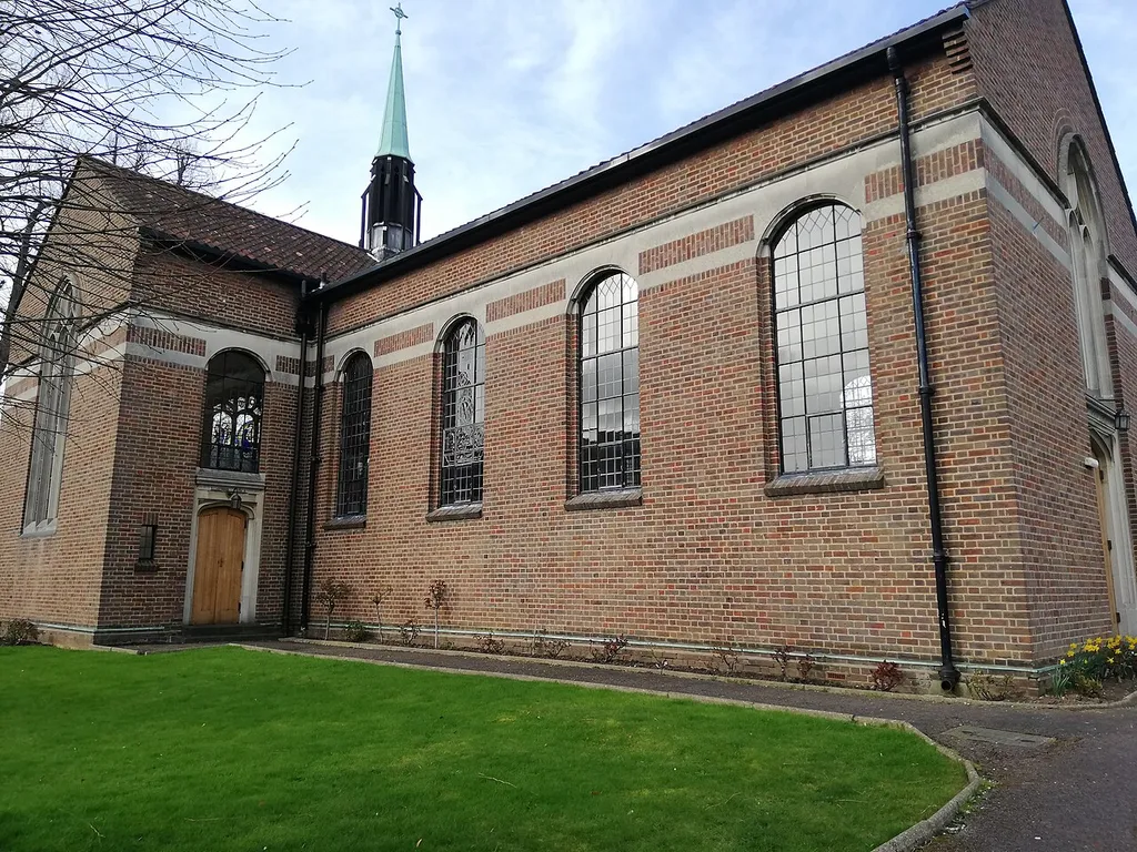 The front of the Our Lady Queen of Peace Roman Catholic Church in Braintree, Essex.