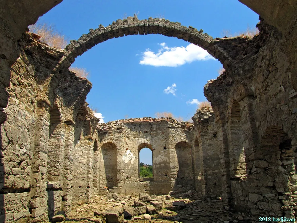 inside submerged church "Sveti Ivan Rilski" of the former village of Zapalnya at lake Zhrebchevo