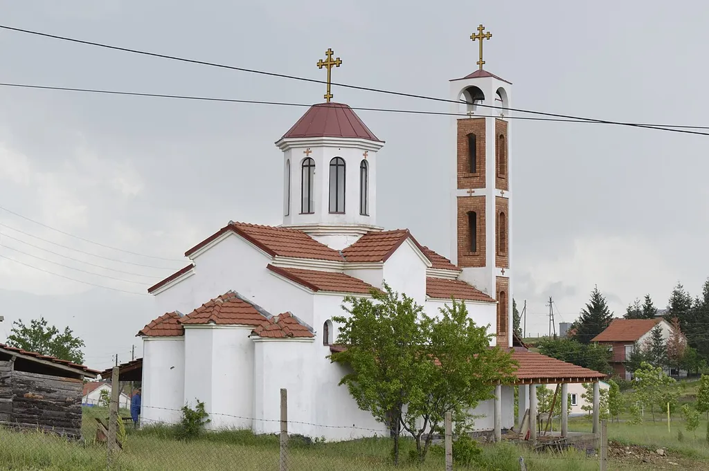 View of the Holy Trinity Church in the village Trsino