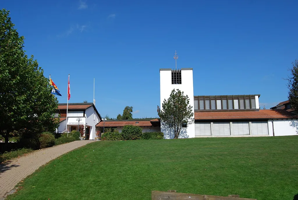 Municipal administration and church of Arni, canton of Aargau, Switzerland