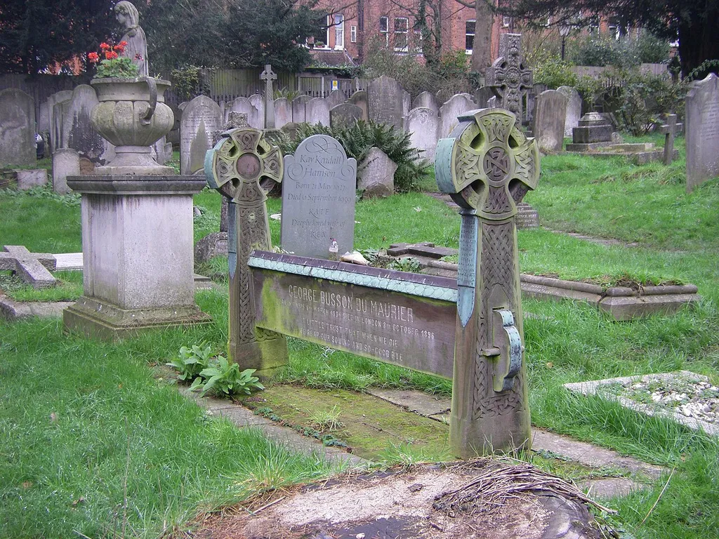 Grave of George du Maurier at the extension to St. John's Churchyard, Hampstead, London.