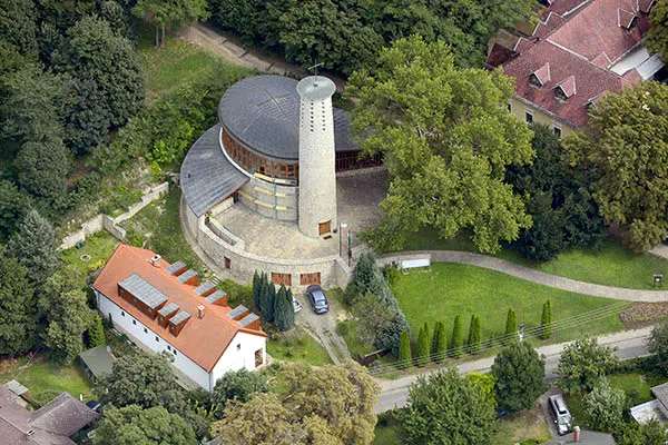 Balatonboglár Evangélikus templom légi fotó