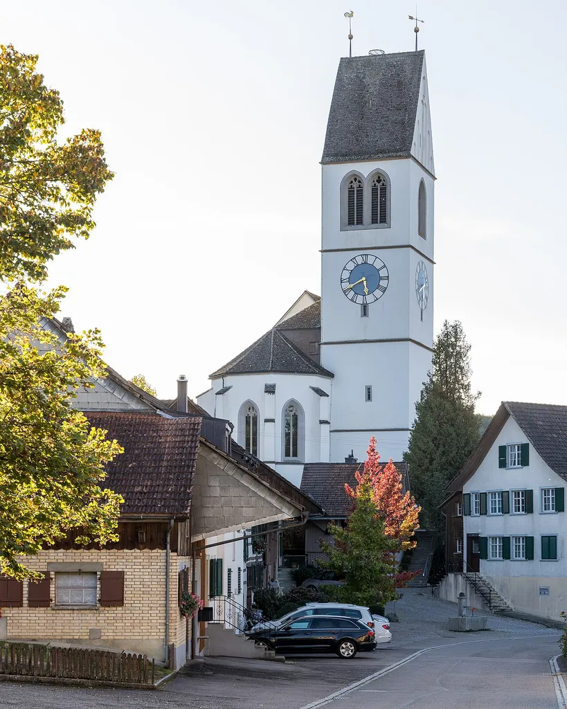 Gachnang TG: Evangelische Kirche St. Pankratius, erbaut 1493.