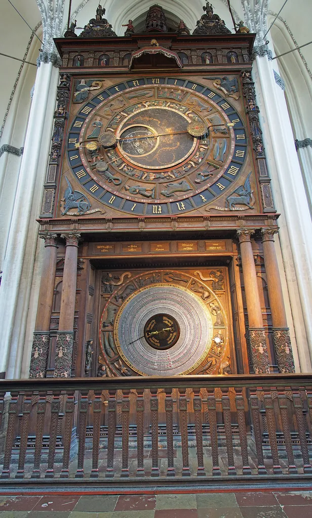 Astronomical clock of St. Mary Church in Rostock, Germany (Calendar 2018–2150)